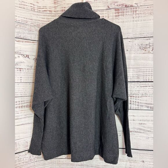 joe Sweaters Womens Size small Wool cashmere Tunic Turtleneck Charcoal Gray - Picture 3 of 13